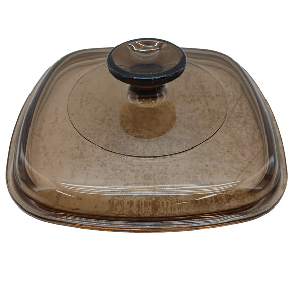 Vintage Pyrex A-7-C Amber Glass Lid 6.5" Vision Cookware Replacement Part - Picture 1 of 8